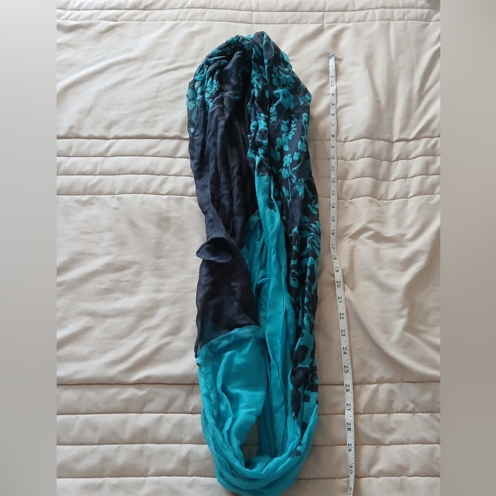 Blue Floral Infinity Scarf - Picture 4 of 5
